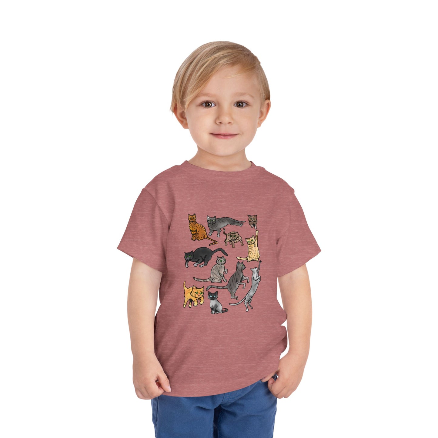 Toddler Tee — Playful Cat Pack Graphic Shirt for Kids