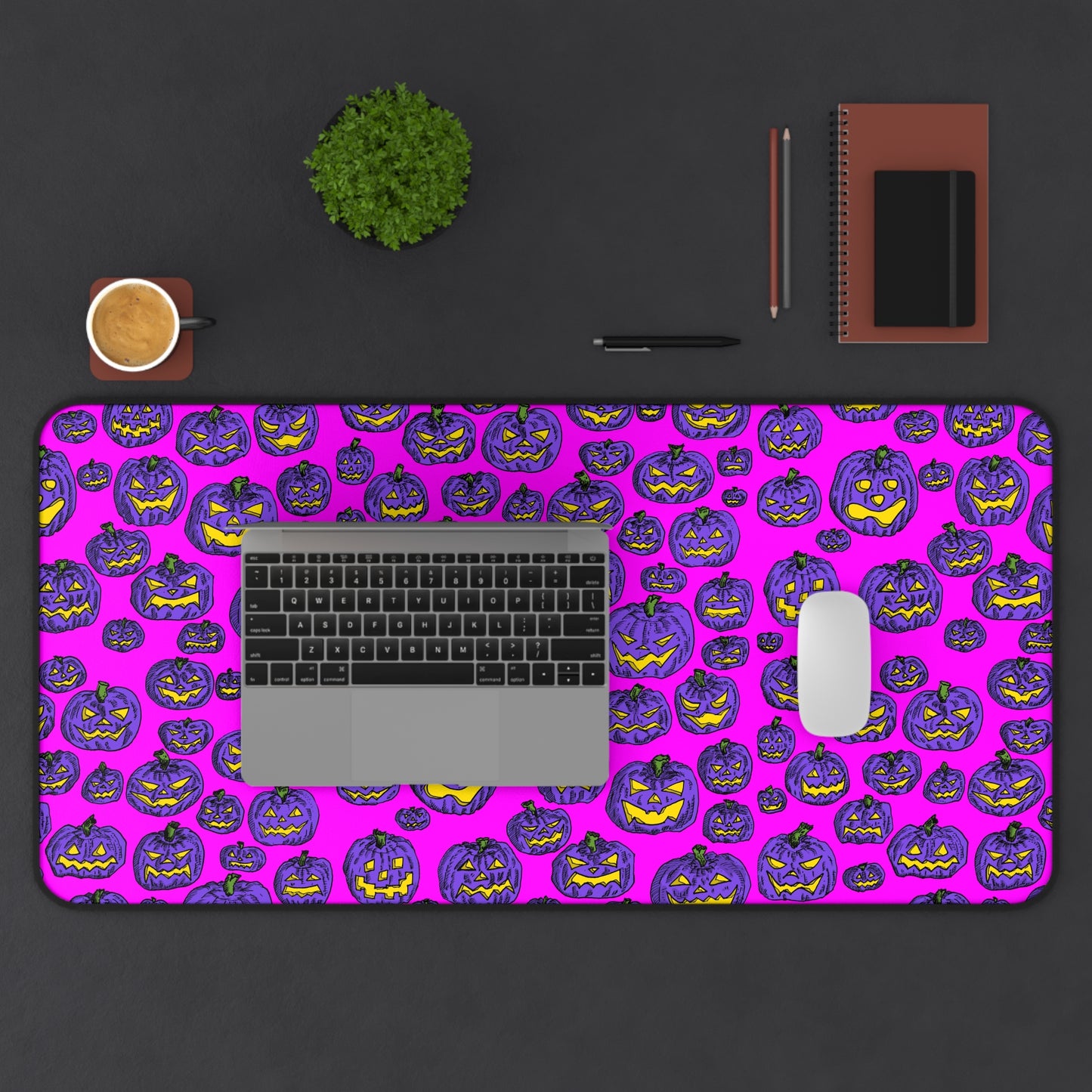 Halloween Pumpkin Desk Mat, Office Decor, Gamer Mat, Seasonal Home Office, Unique Gift Idea, Trick or Treat Accessories