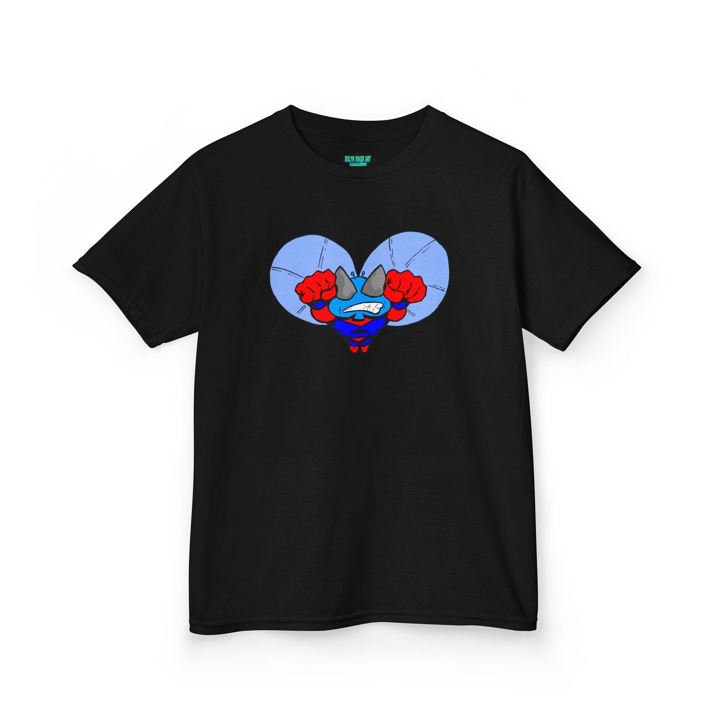 Astro-Fly Kids Superhero T‑Shirt — Cute Blue Hero Design