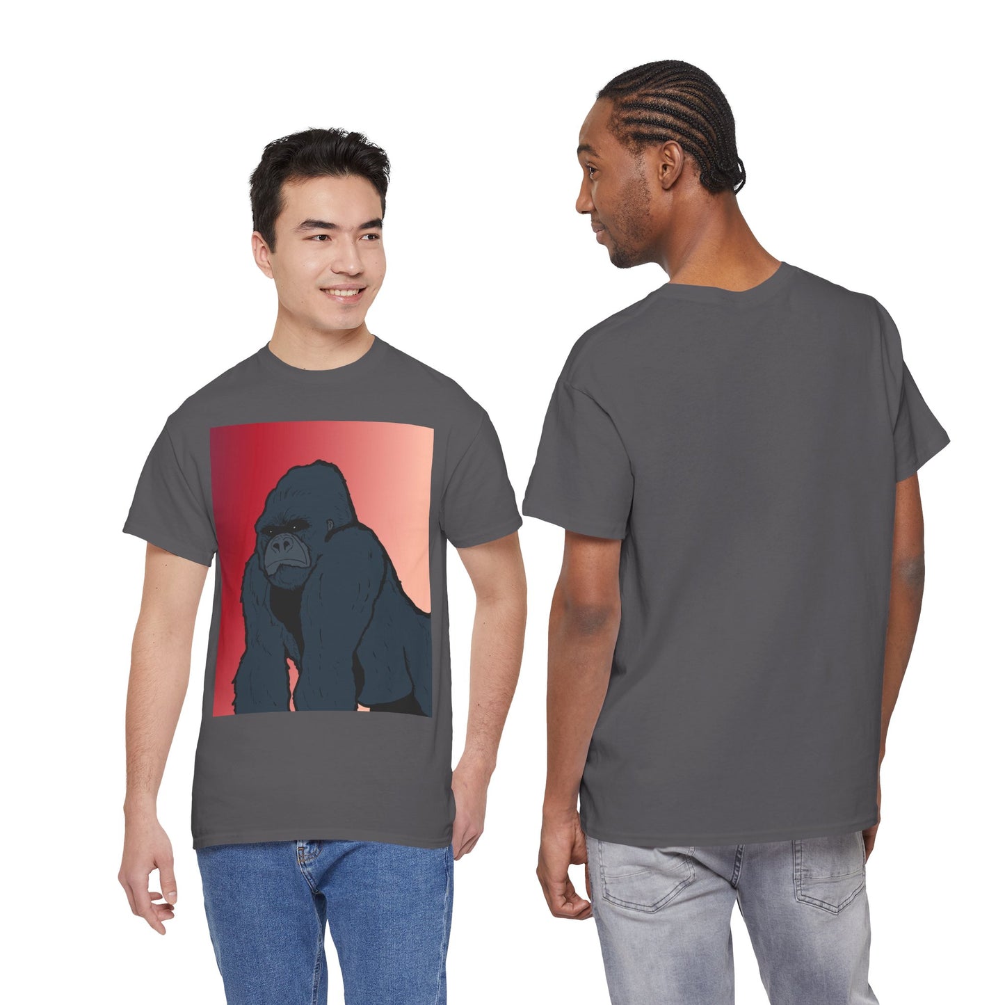 Gorilla Graphic Tee — Vintage Sunset Primate Illustration Shirt