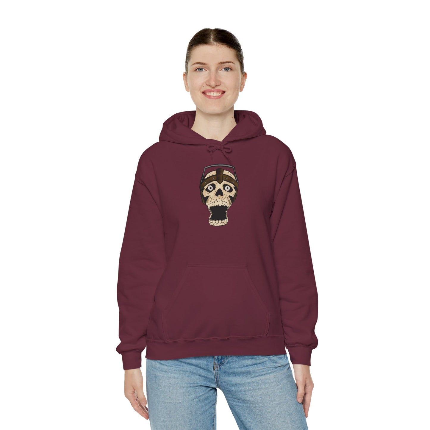 Screaming Skull Graphic Hoodie, Unisex Heavy Blend Sweatshirt, Cozy Casual Wear, Gift for Halloween, Unique October Fashion, Everyday Comfort