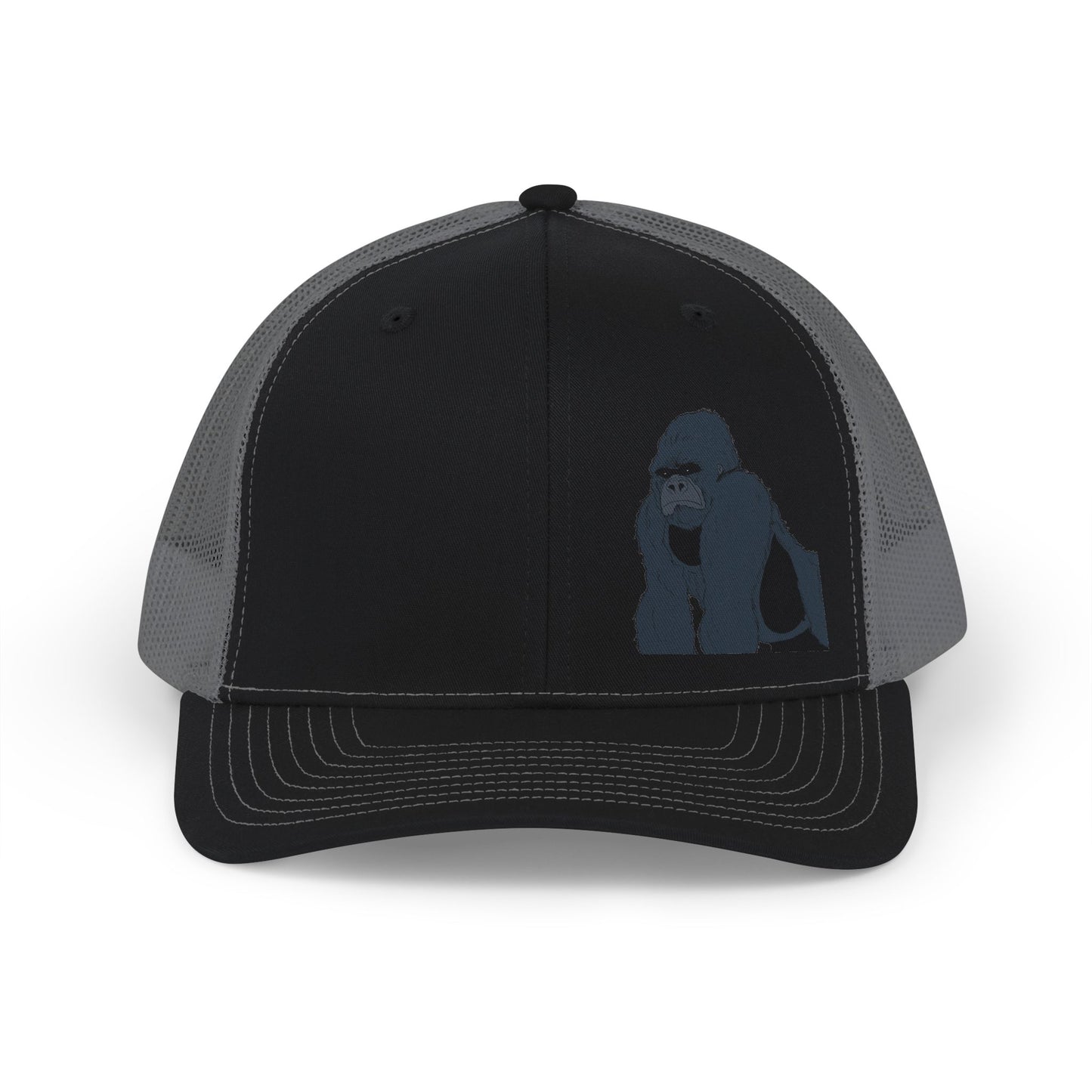 Gorilla Embroidered Snapback Trucker Cap — Casual Wildlife Hat for Outdoors & Everyday Wear