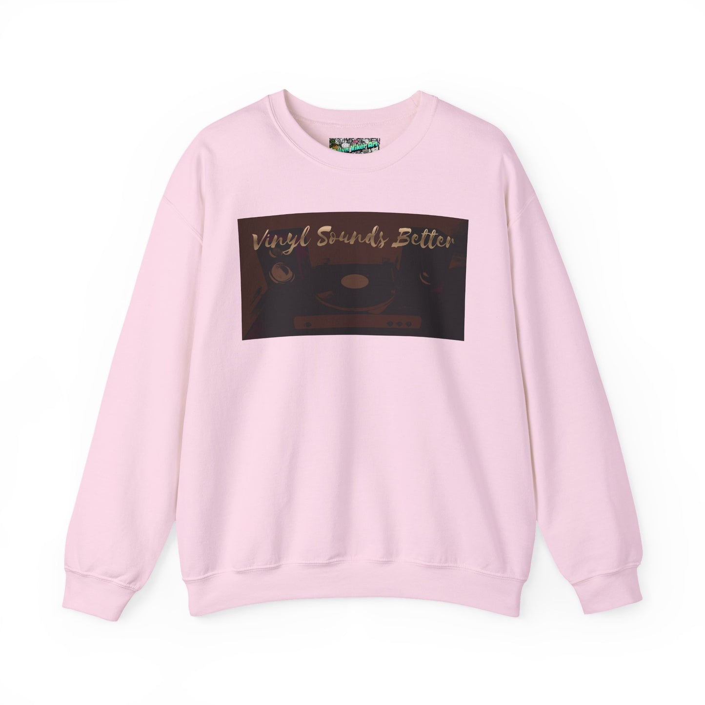 Crewneck Sweatshirt — "Vinyl Sounds Better" Retro Record Graphic