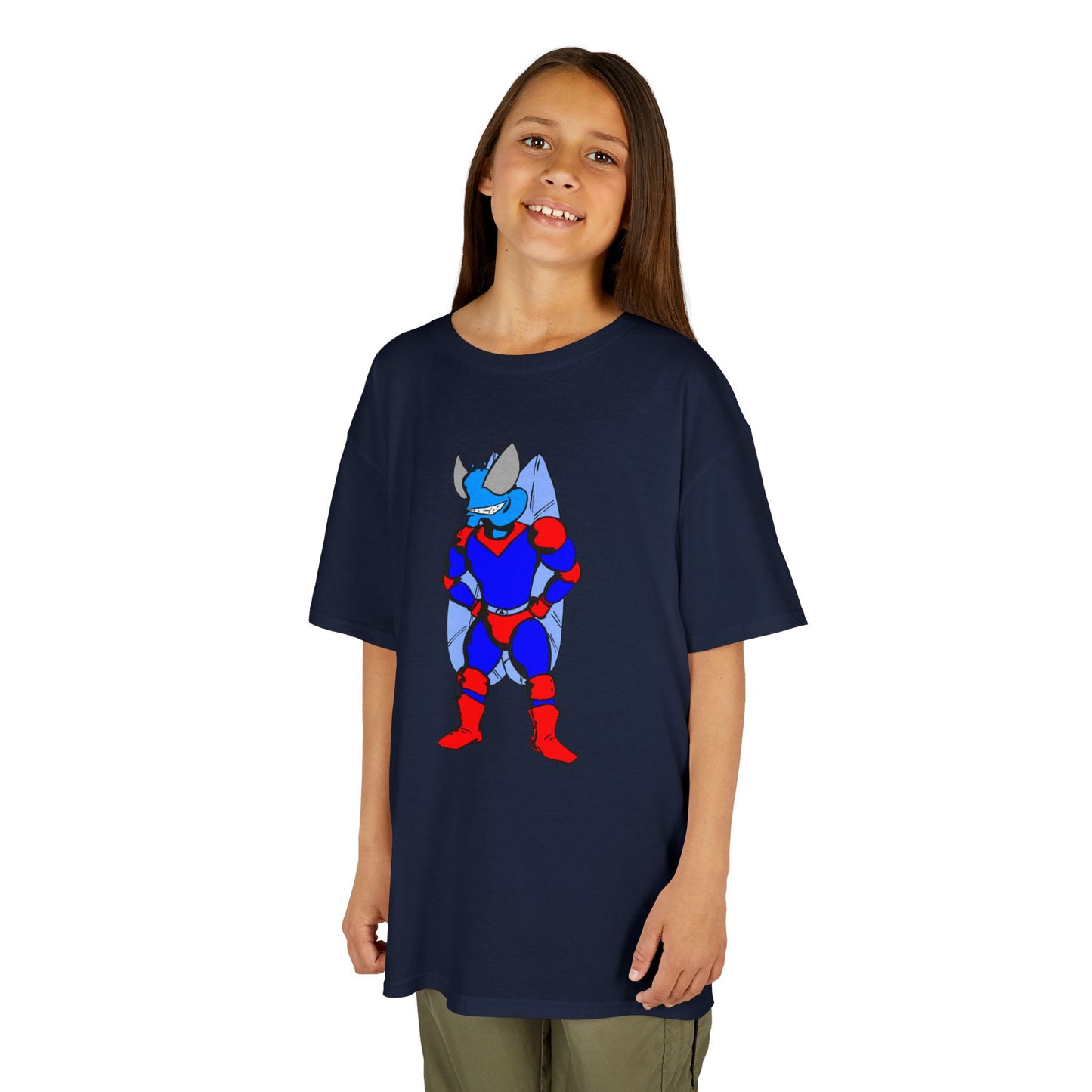 Astro-Fly Kids Superhero T-Shirt — Cute Red & Blue Winged Hero Tee for Boys & Girls