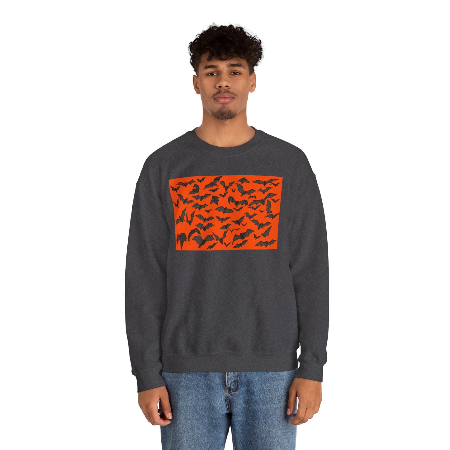 Halloween Bat Print Crewneck Sweatshirt