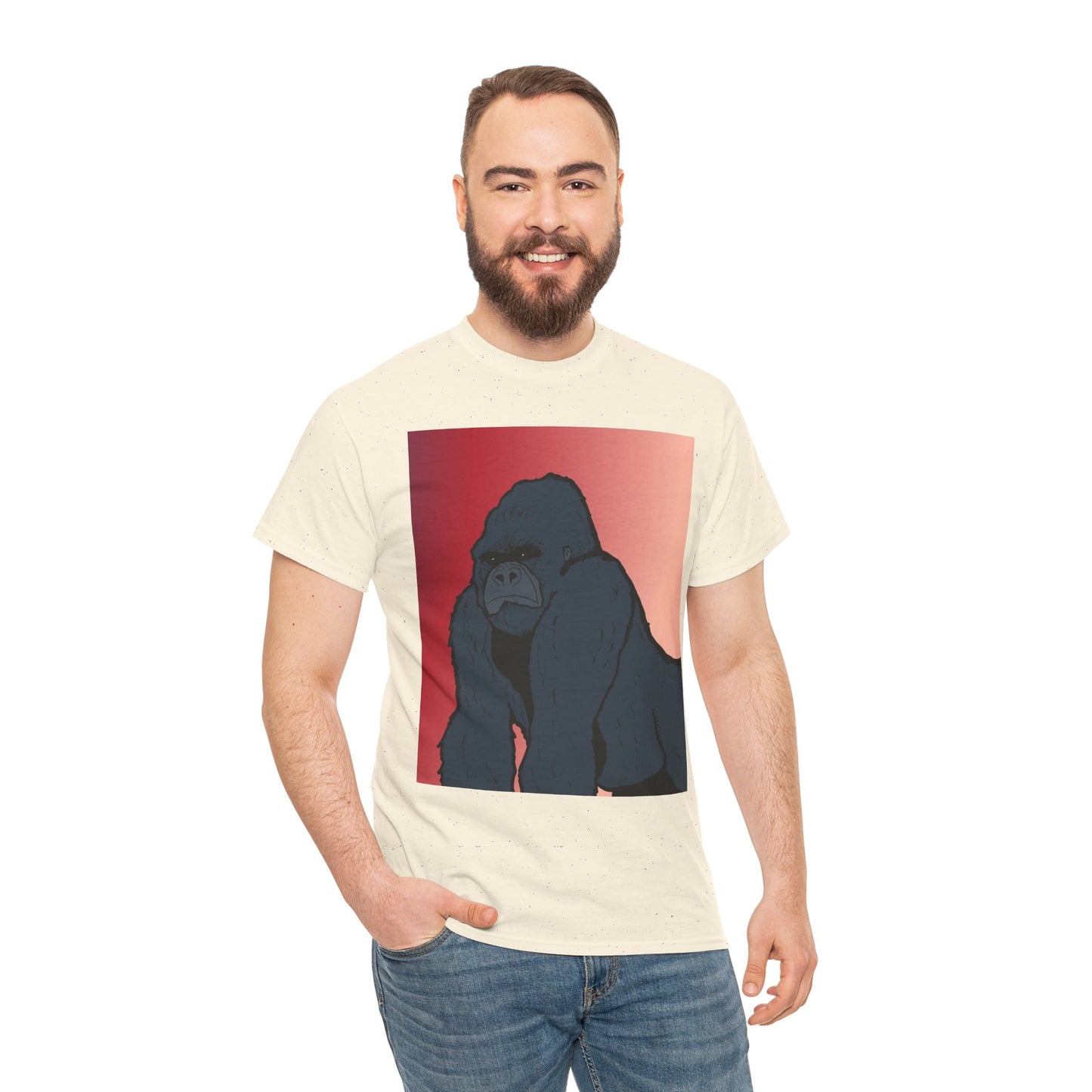 Gorilla Graphic Tee — Vintage Sunset Primate Illustration Shirt