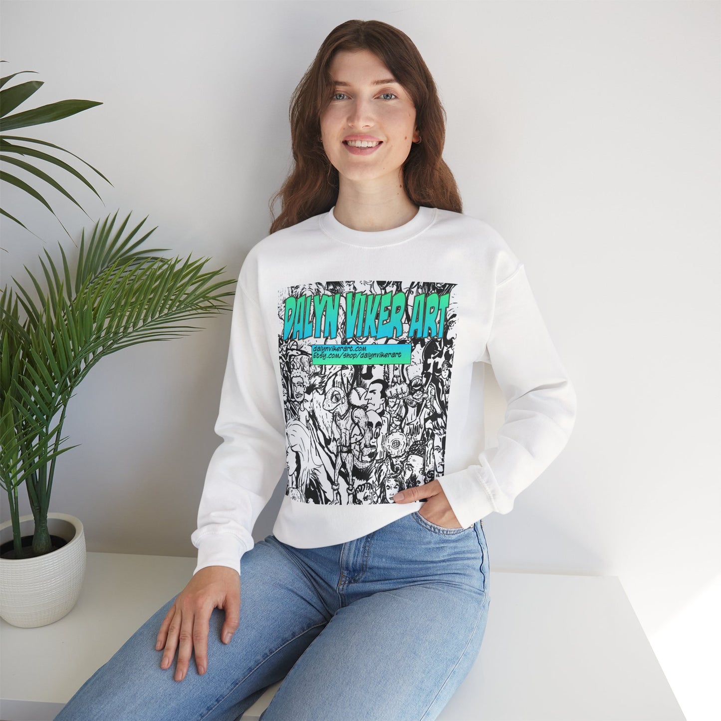 Graphic Art Crewneck Sweatshirt - Dalyan Viker Art Edition