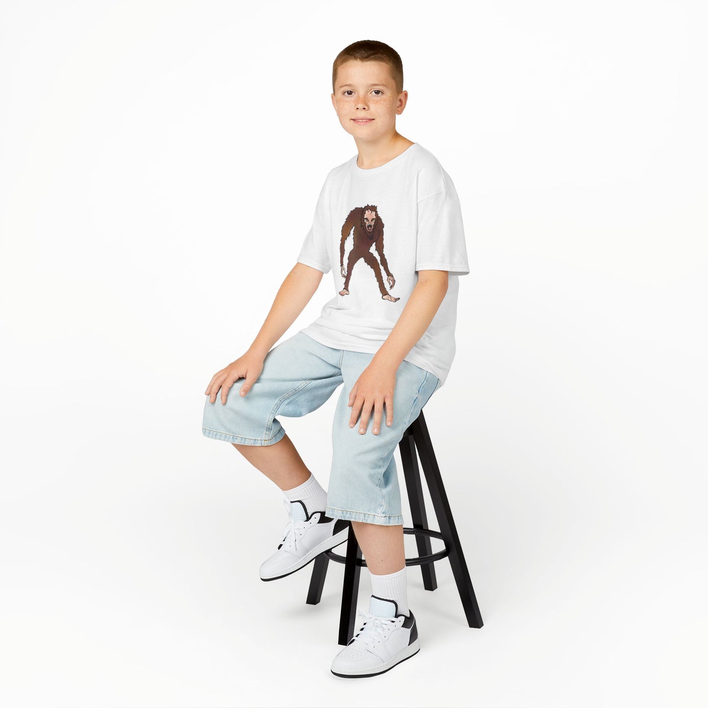 Kids Tee — Playful Sasquatch/Yeti Monster Graphic