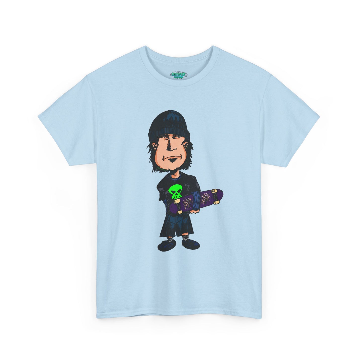 Rude Skater Dude - Skate Punk Cartoon Tee – Boy with Skateboard Graphic Shirt