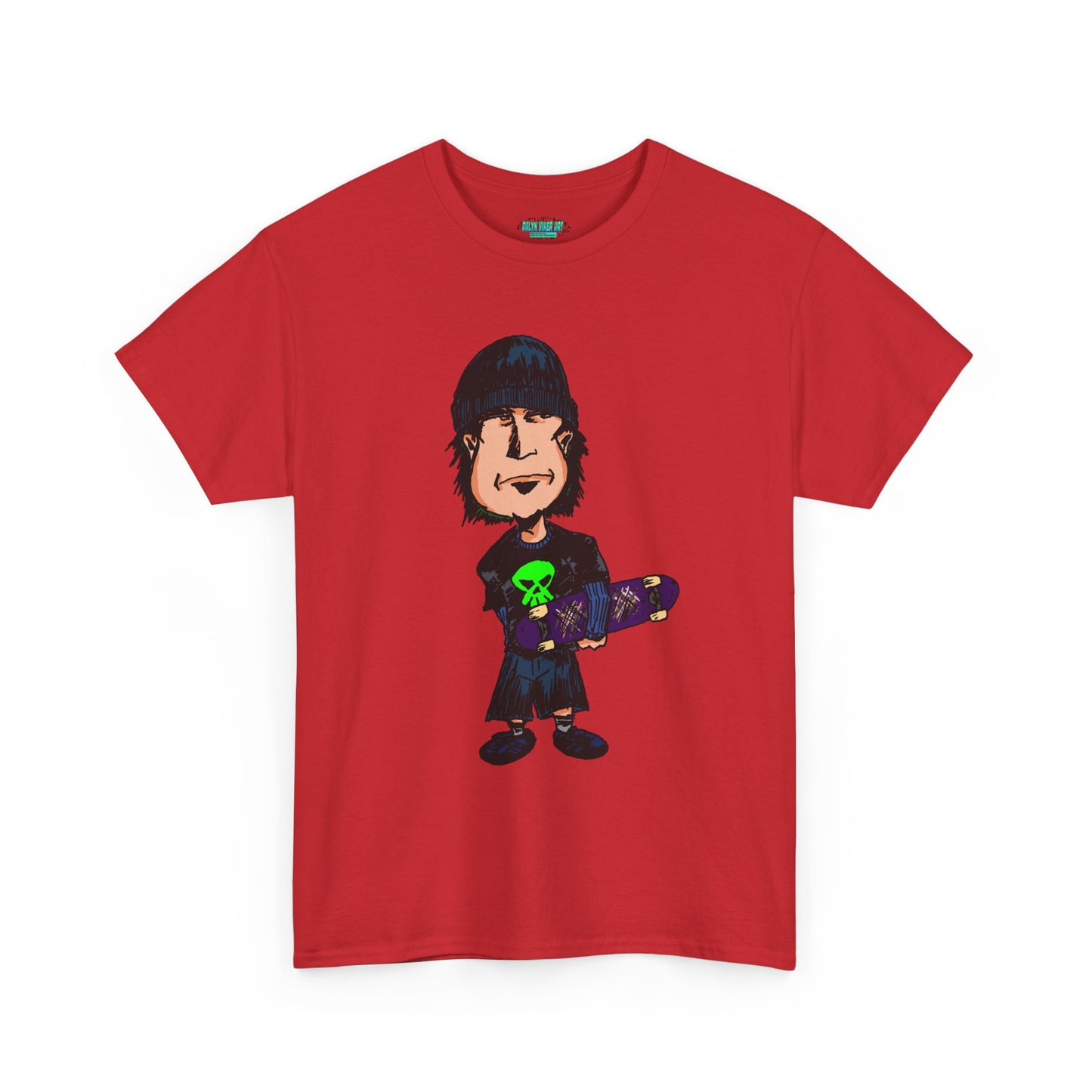Rude Skater Dude - Skate Punk Cartoon Tee – Boy with Skateboard Graphic Shirt