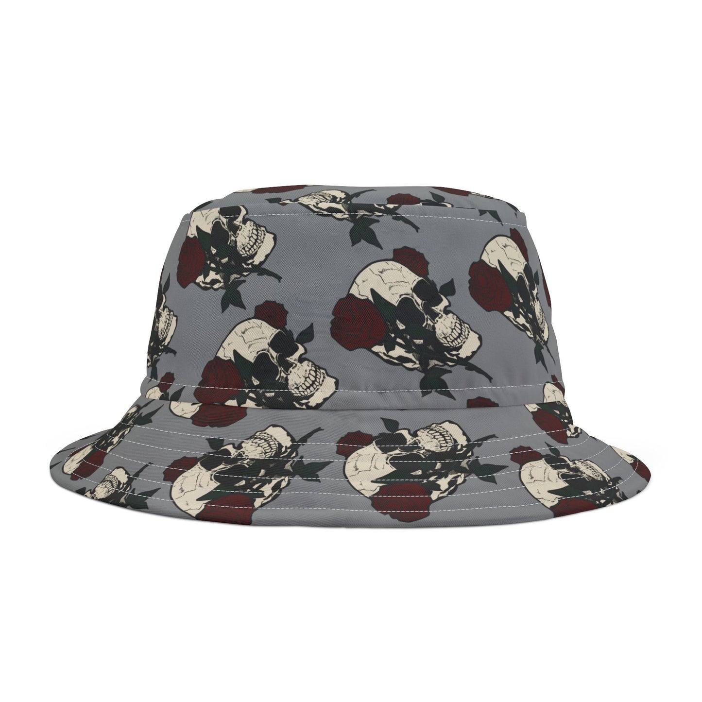 Stylish Skull & Rose Bucket Hat | Trendy Outdoor Accessory