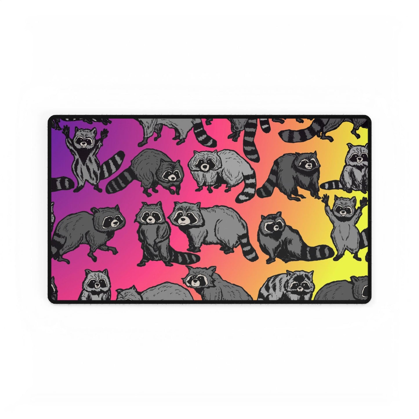 Raccoon Pattern Card Playing Mat and Desk Mat