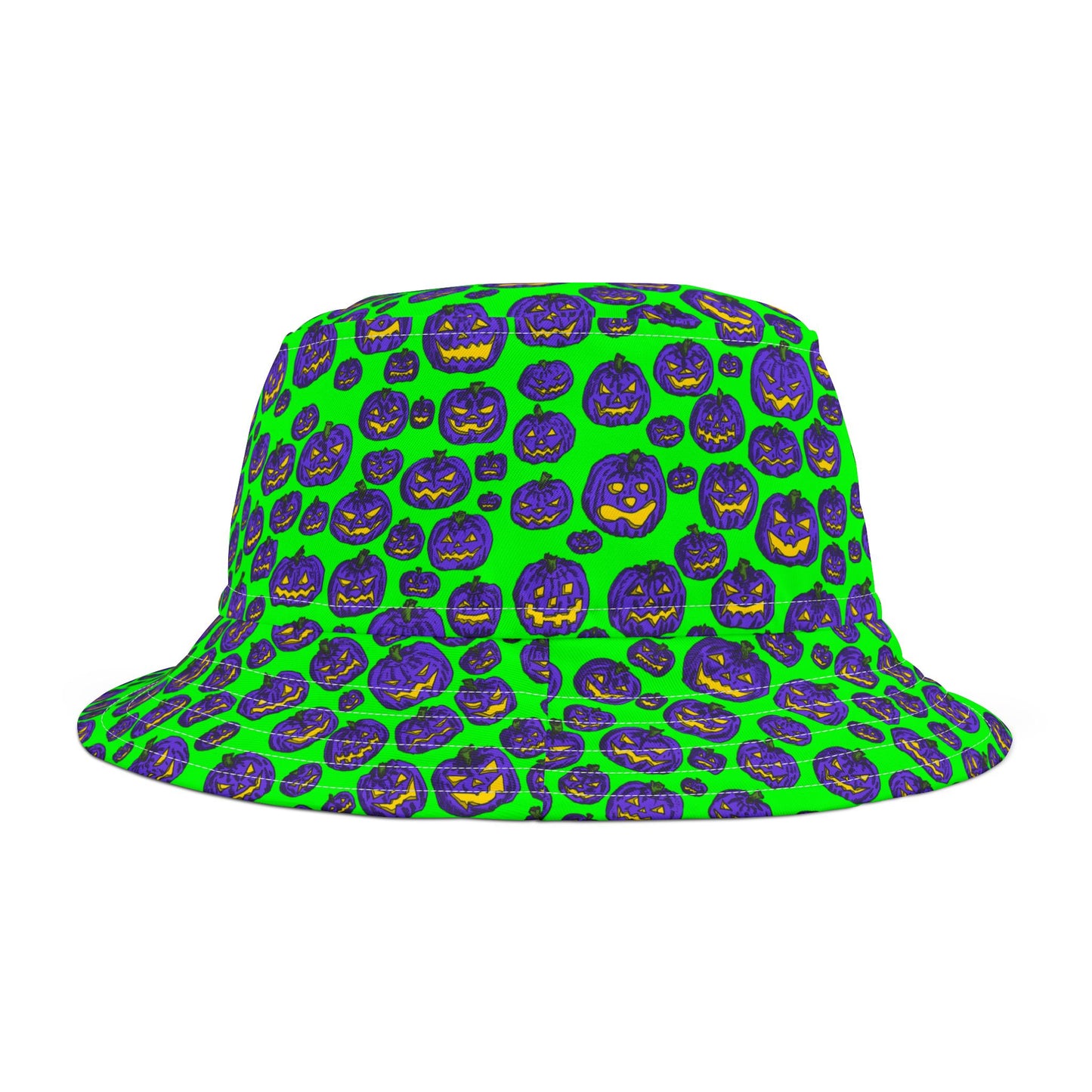 Vibrant Halloween Bucket Hat, Funky AOP Design, Trendy Sun Hat, Perfect for Festivals, Summer Beach Wear, Costume Accessory