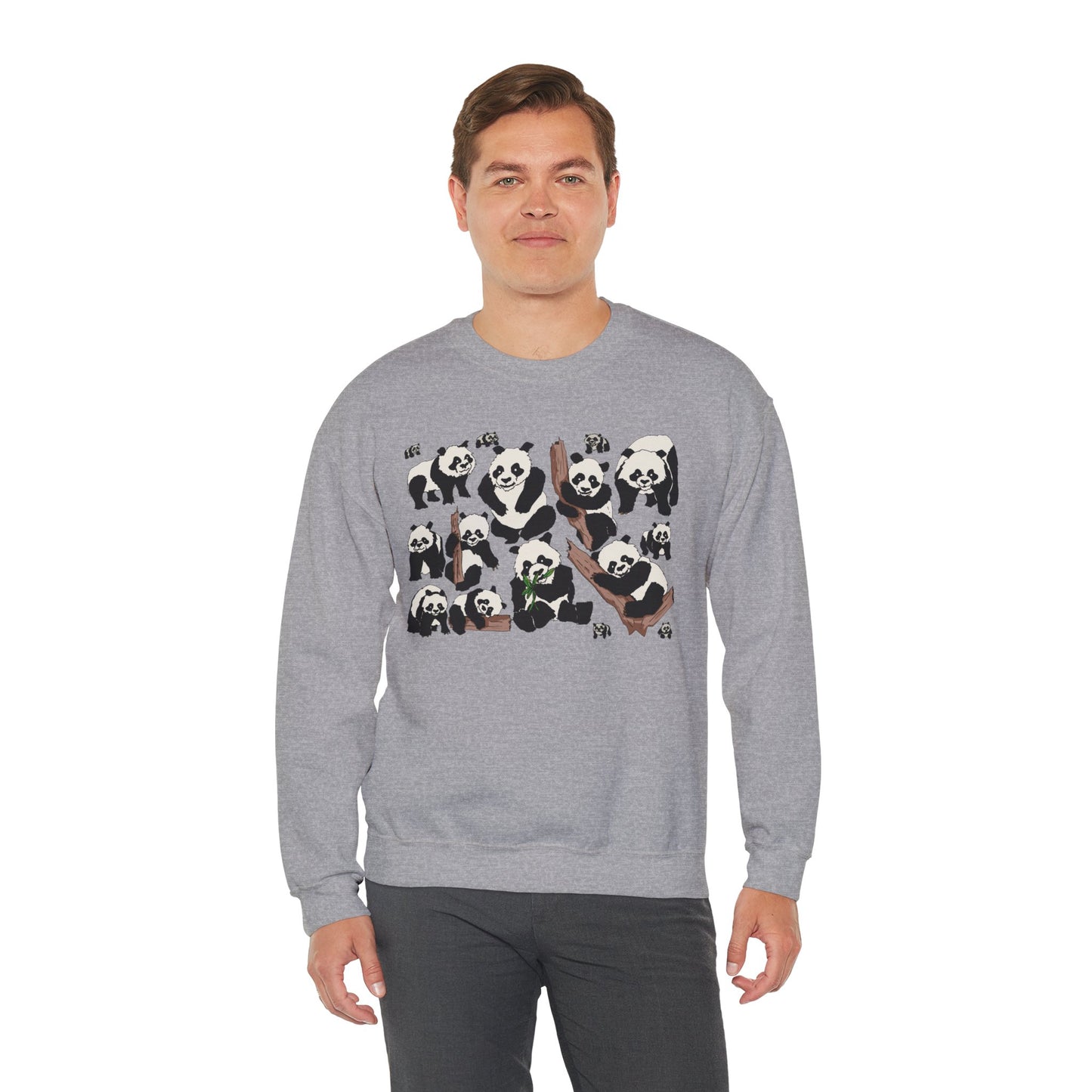 Cozy Panda Crewneck Sweatshirt - Soft Unisex Heavy Blend