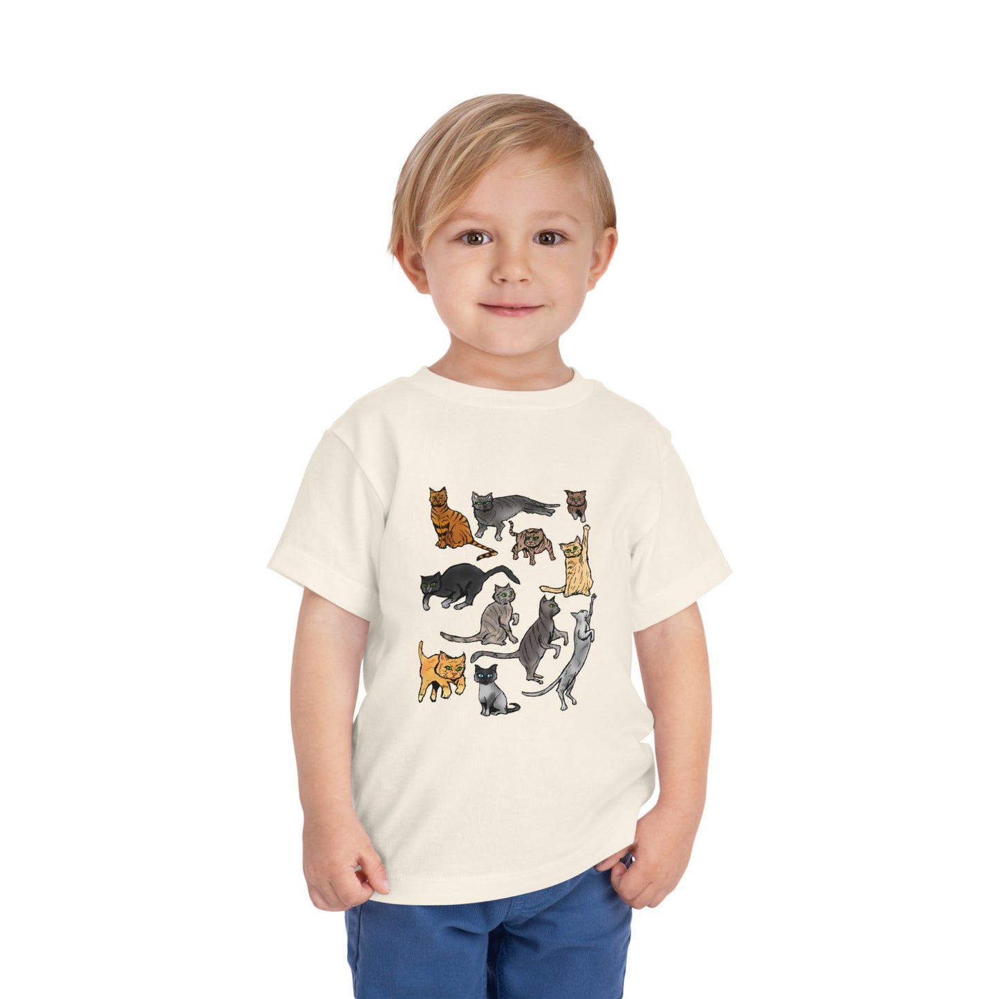 Toddler Tee — Playful Cat Pack Graphic Shirt for Kids