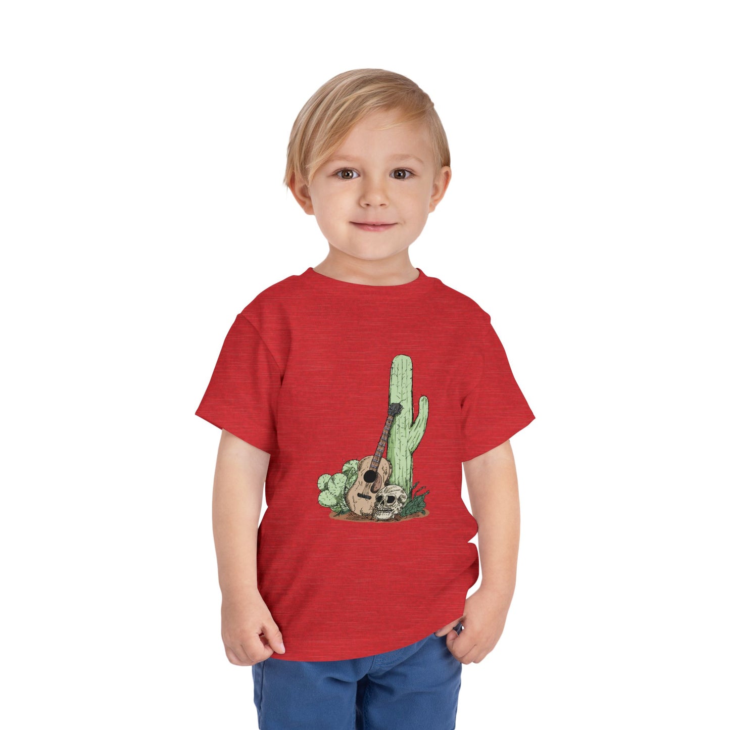 Toddler Tee — Desert Cactus with Guitar Graphic