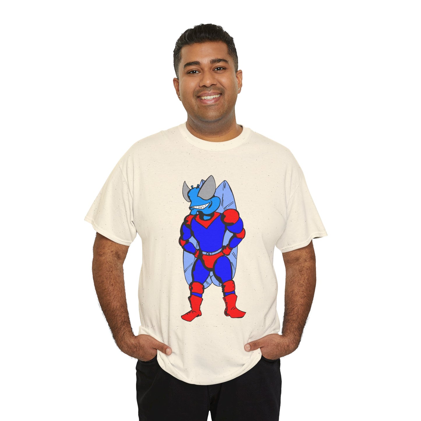 Astro-Fly Hero Graphic Tee - Blue & Red Superhero T-Shirt