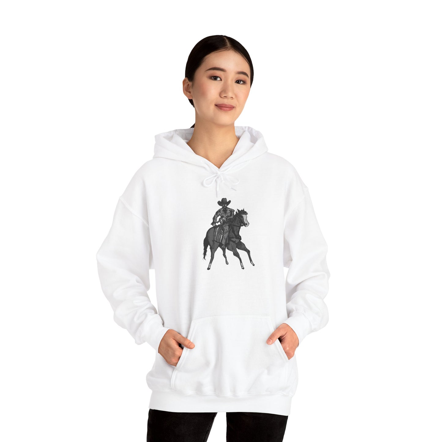 Horseback Rider Silhouette Hoodie – Western Equestrian Graphic Sweatshirt