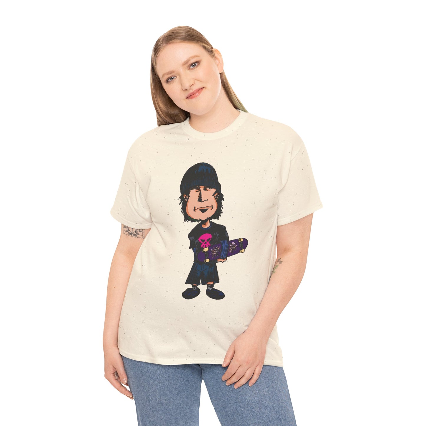 Rude Skater Dude - Skate Punk - Skater Kid Cartoon T‑Shirt — Cute Skateboarder Graphic Tee