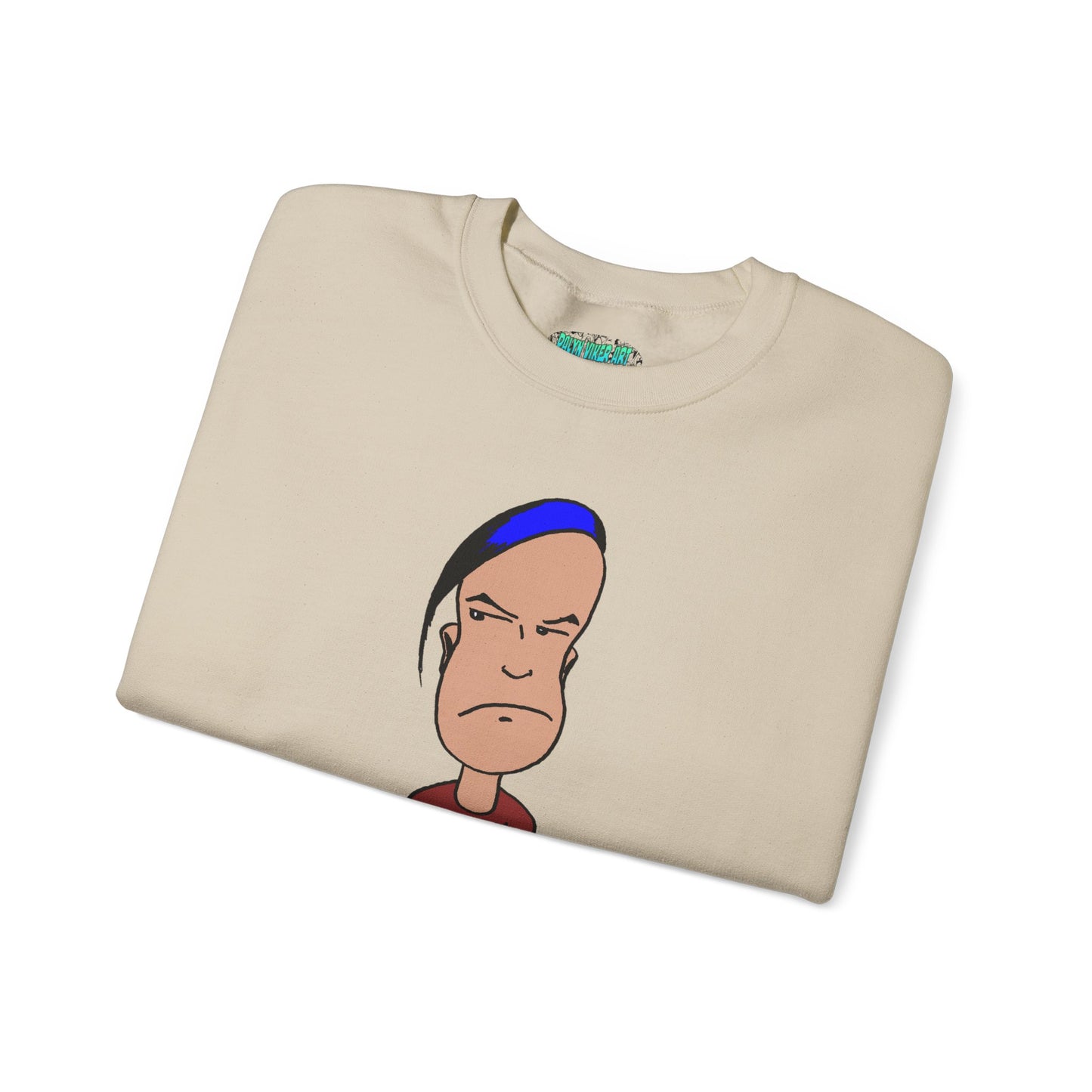 Smug Cartoon Graphic Crewneck Sweatshirt for Casual Style