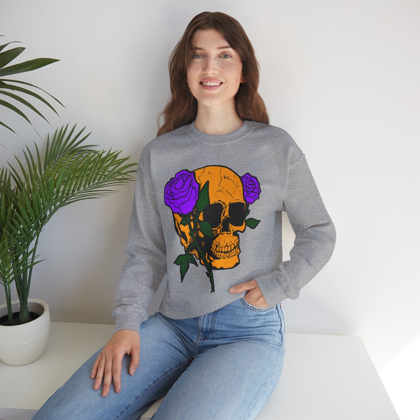 Skull & Roses Sweatshirt - Unisex Heavy Blend™ Crewneck