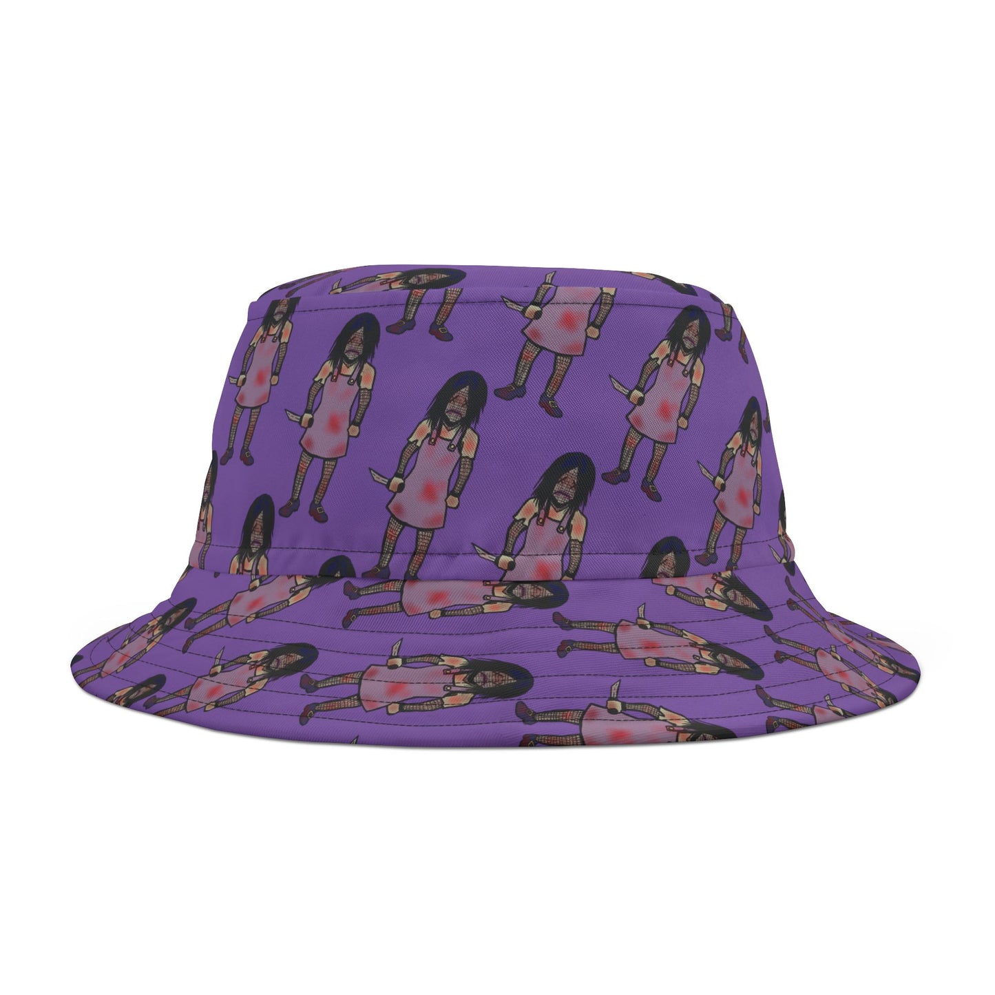 Vibrant Evil Doll Graphic Bucket Hat, Stylish Summer Accessory, Fun Outdoor Wear, Unique Festival Hat, Trendy Sun Protection