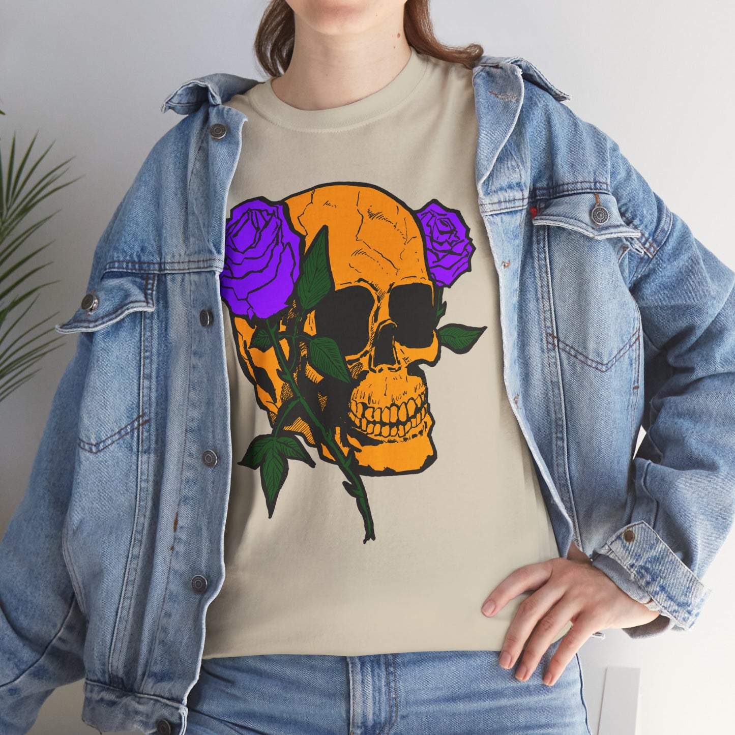 Skull and Roses Unisex Tee, Gothic Aesthetic Shirt, Vintage Graphic T-Shirt, Streetwear Essentials, Edgy Casual Wear