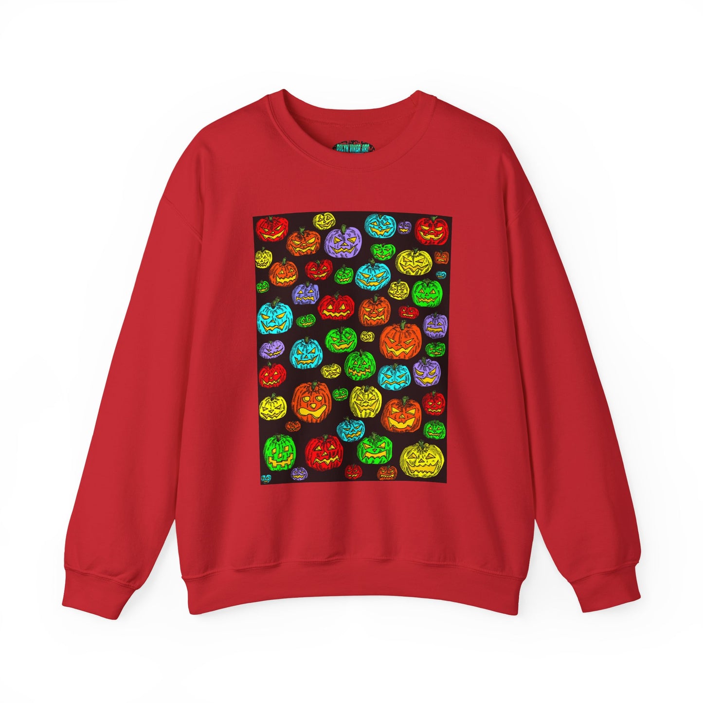 Halloween Colorful Pumpkin Graphic Crewneck Sweatshirt