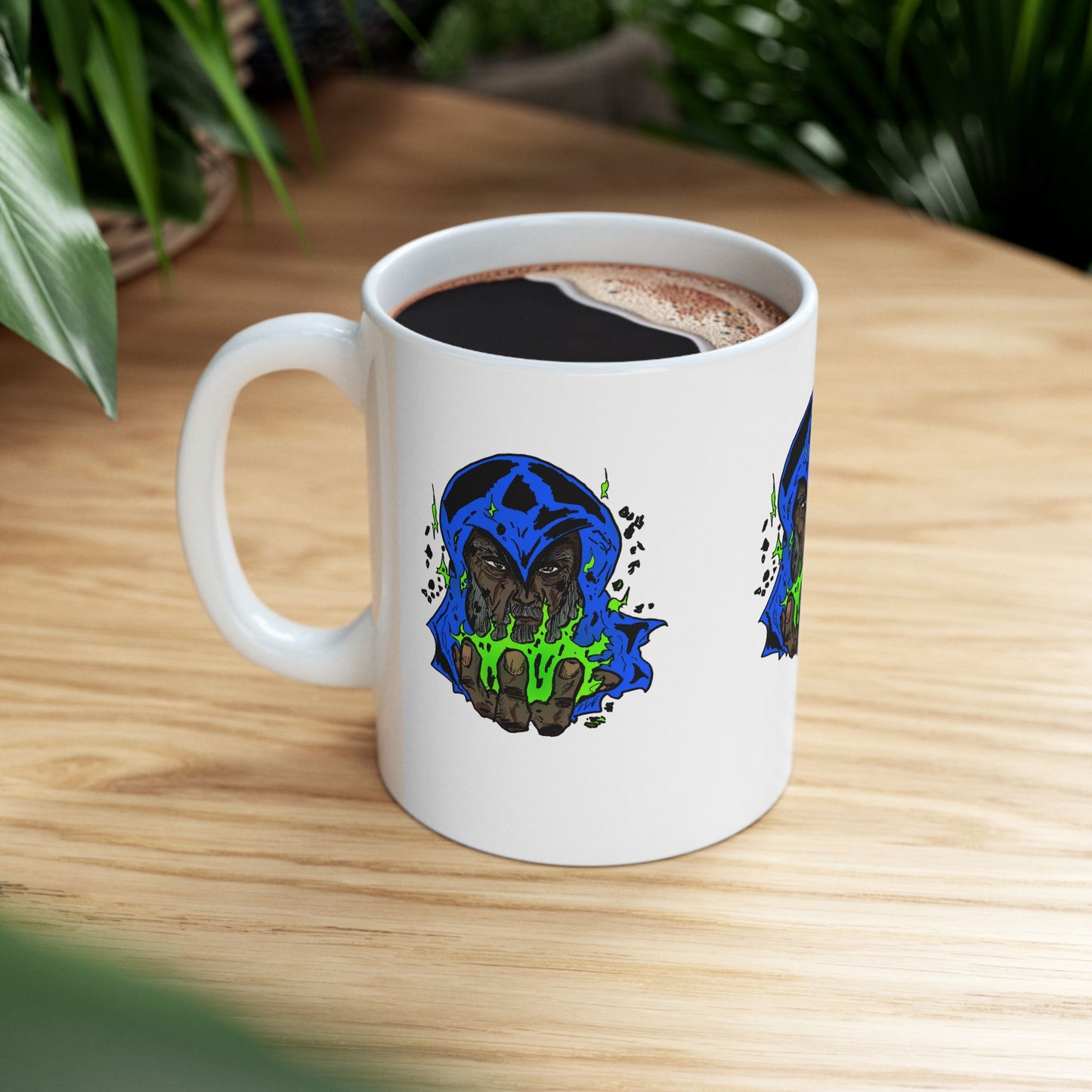 Cosmic Wizard Mug (11oz) - Colorful Magic Sorcery Gift for Fantasy Art Lovers