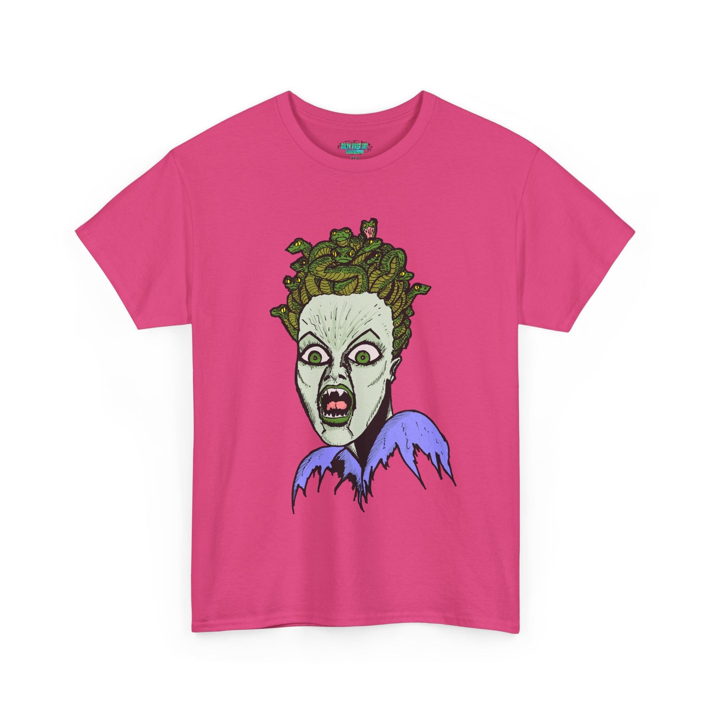 Spooky Medusa Unisex Heavy Cotton Tee - Perfect for Halloween, Horror Fans, Casual Wear, Party Outfits, Graphic Tees