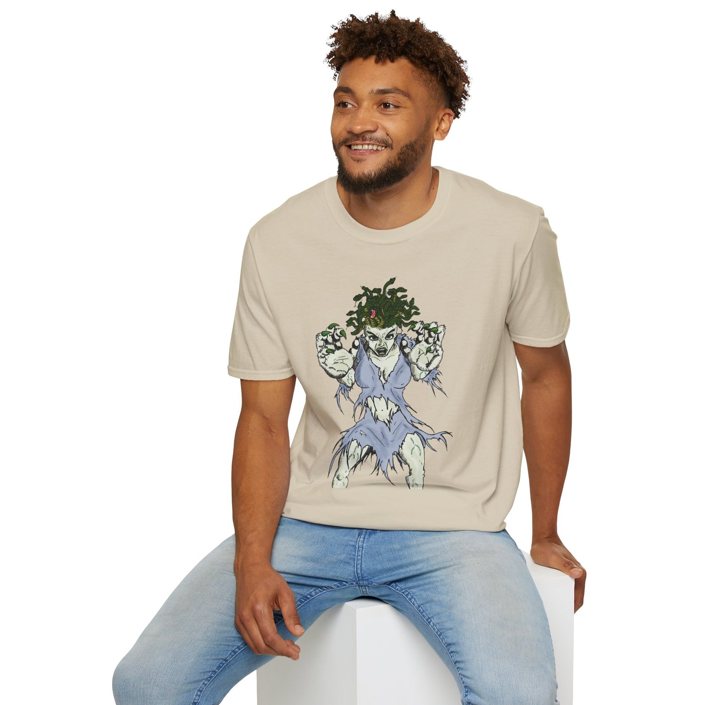 Medusa Assailing Unisex T-Shirt - Mythological Monster Dalyn Viker Art