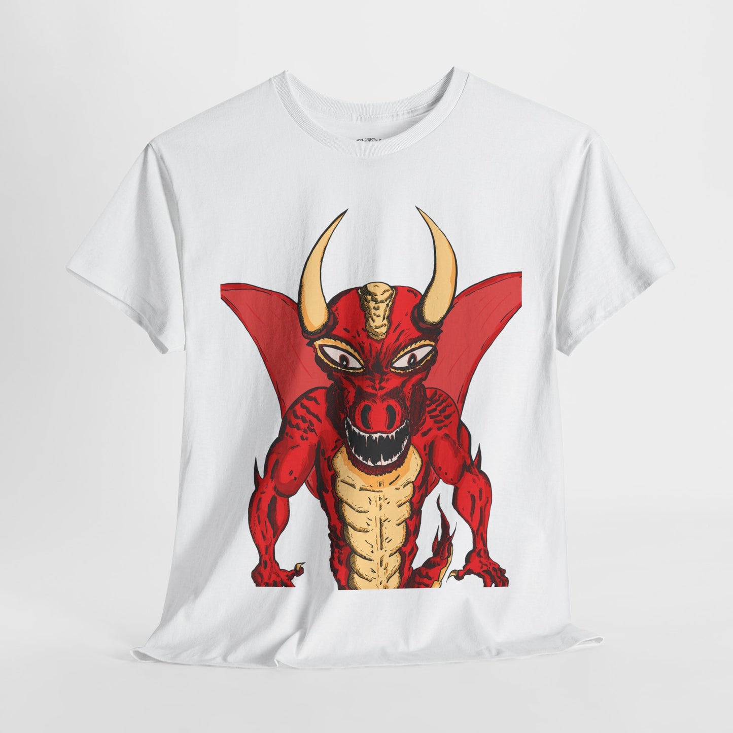 Bold Red Dragon Unisex Heavy Cotton Tee | Graphic Shirt for Anime Fans, Party Wear, Casual Outfit, Gift for Him/Her