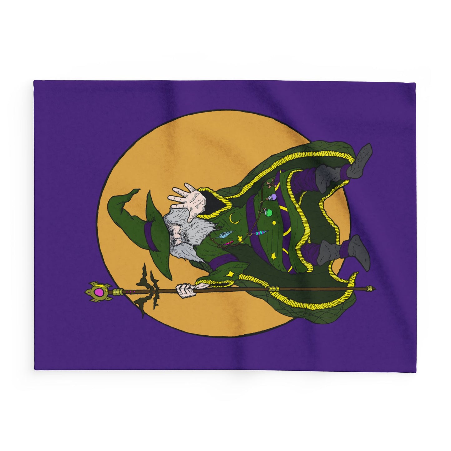 Wizard Wielding a Magical Staff Arctic Fleece Blanket