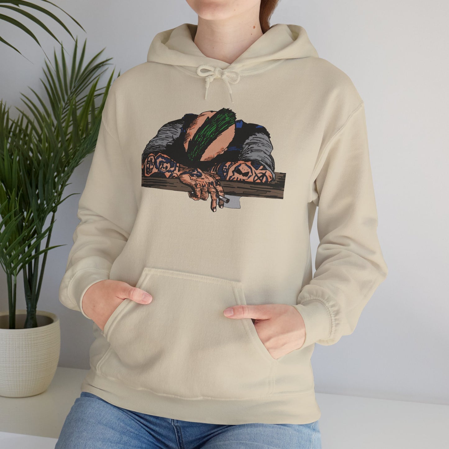 Punk and Done Color Unisex Hooded Sweatshirt, Cozy Streetwear, Unique Gift for Art Lovers, Casual Lounge Wear, Perfect for Fall Fashion