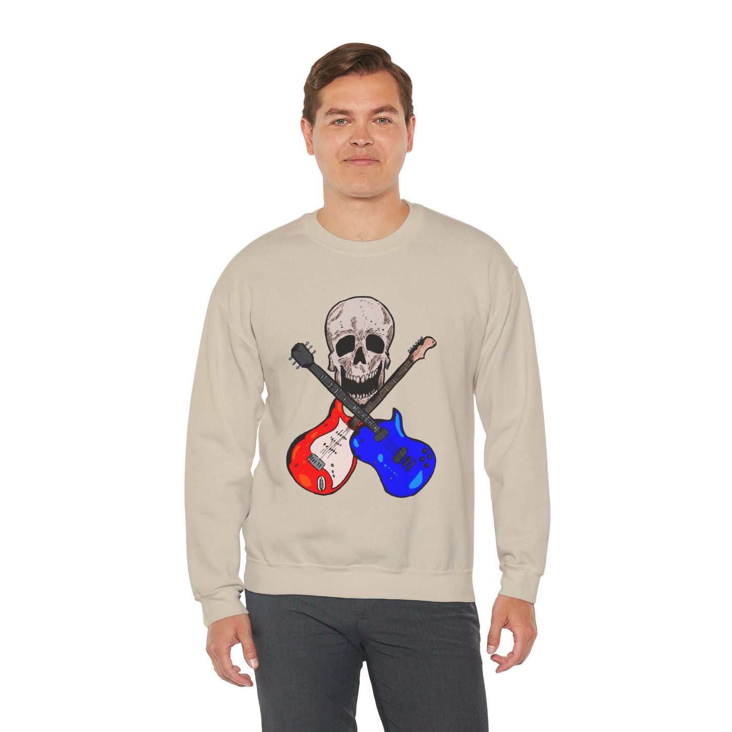 Skull and Guitar Crewneck Sweatshirt