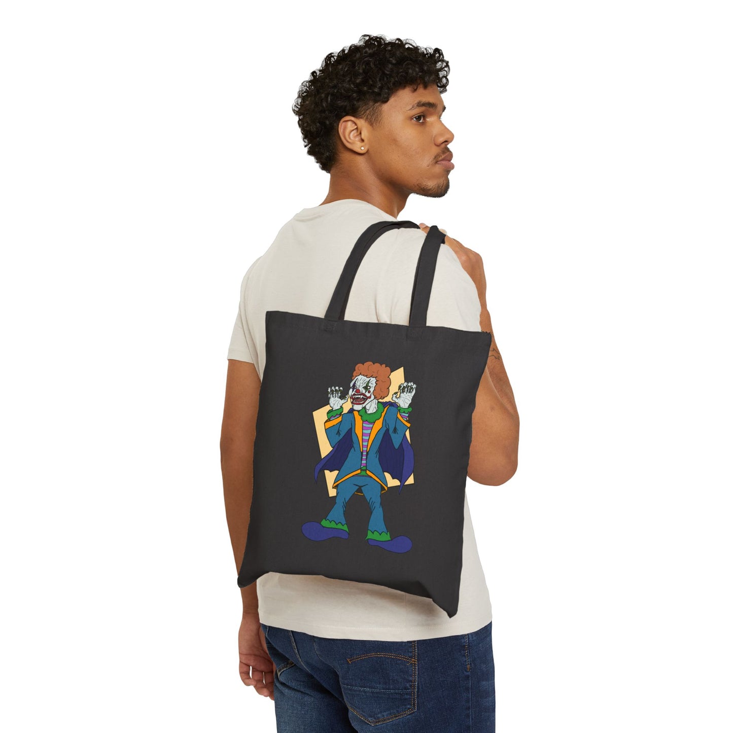 Canvas Tote Bag - Vampire Clown Horror Design