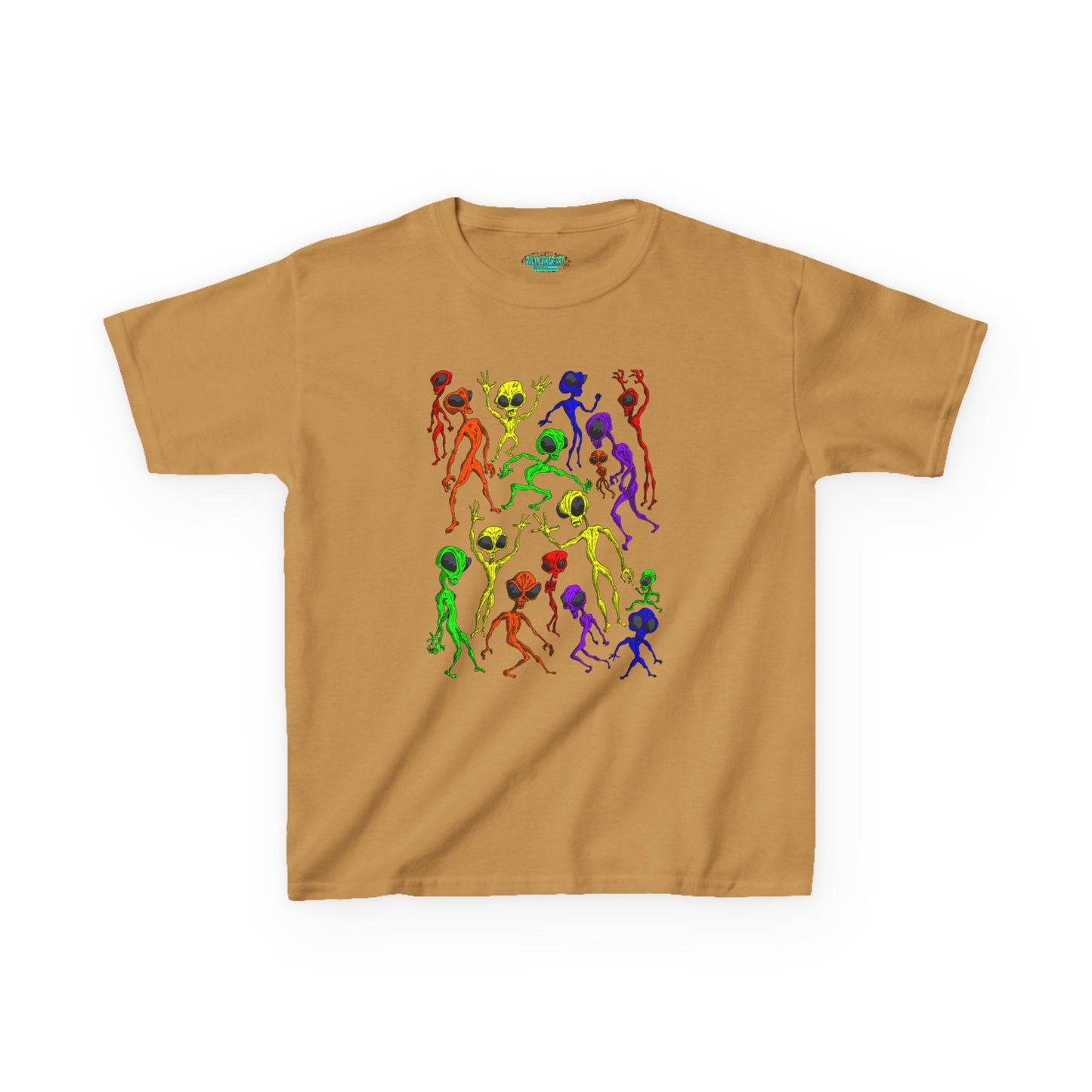 Colorful Alien Dance Party Kids Tee, Fun Graphic T-Shirt, Youth Summer Apparel, Gift for Young Dancers, Birthday Party Outfit, Festival Wear