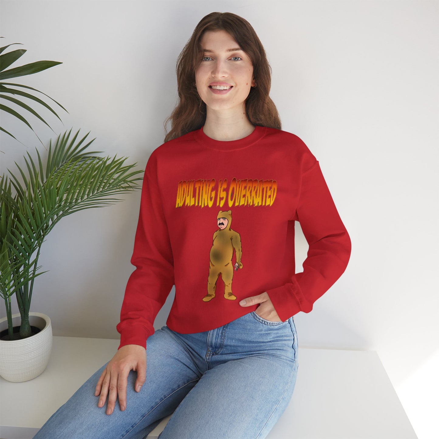 Cozy Humor Sweatshirt - 'Adulting is Overrated'