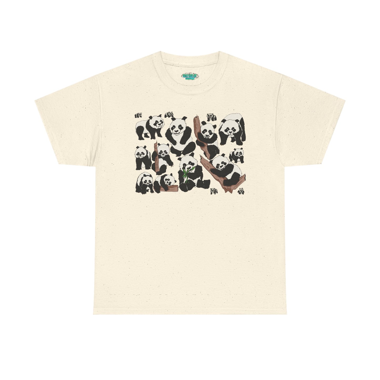 Cute Panda Design Unisex Heavy Cotton Tee | Animal Lover Gift, Casual Wear, Eco-Friendly Apparel, Nature Enthusiast Clothing