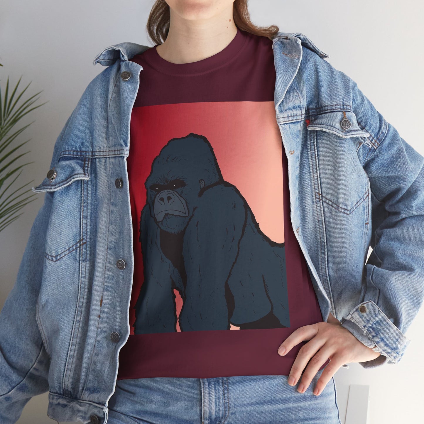 Gorilla Graphic Tee — Vintage Sunset Primate Illustration Shirt