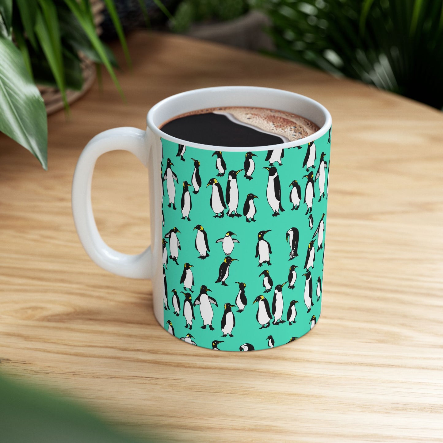 Rookery of Penguins Pattern Ceramic Mug - Fun Coffee Cup, Gift for Animal Lovers, Cute Kitchen Decor, Birthday Present, Penguin Mug