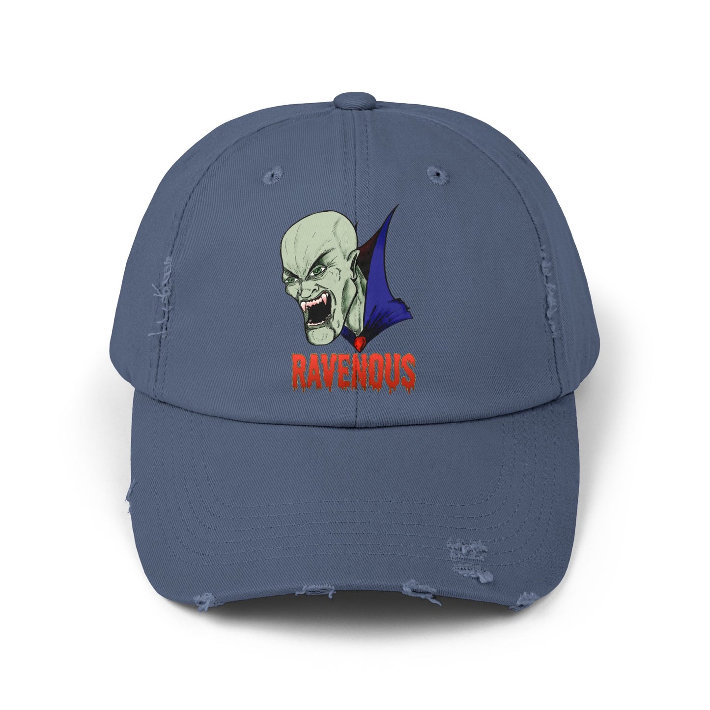 Distressed Cap Ravenous Bloodthirsty Vampire Gothic Horror