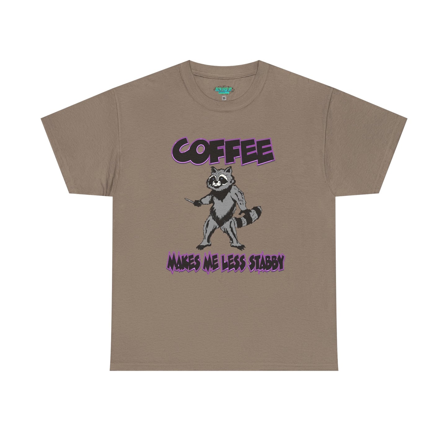 Funny Coffee Raccoon Unisex Heavy Cotton Tee