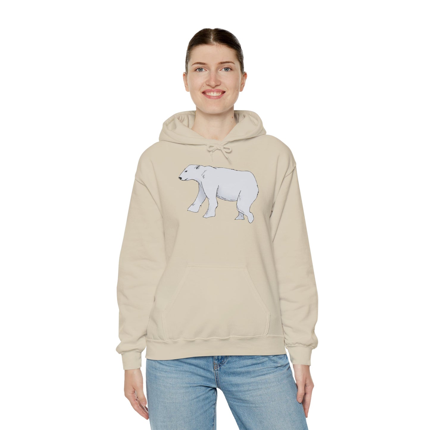 Cozy Polar Bear Hoodie - Warm Winter Fashion, Unisex Sweatshirt, Gift for Animal Lovers, Perfect for Cold Days, Cute Outdoor Wear