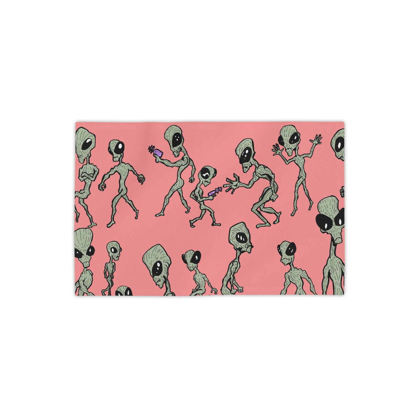 Alien Intrusion - Salmon Background - Beach Towel