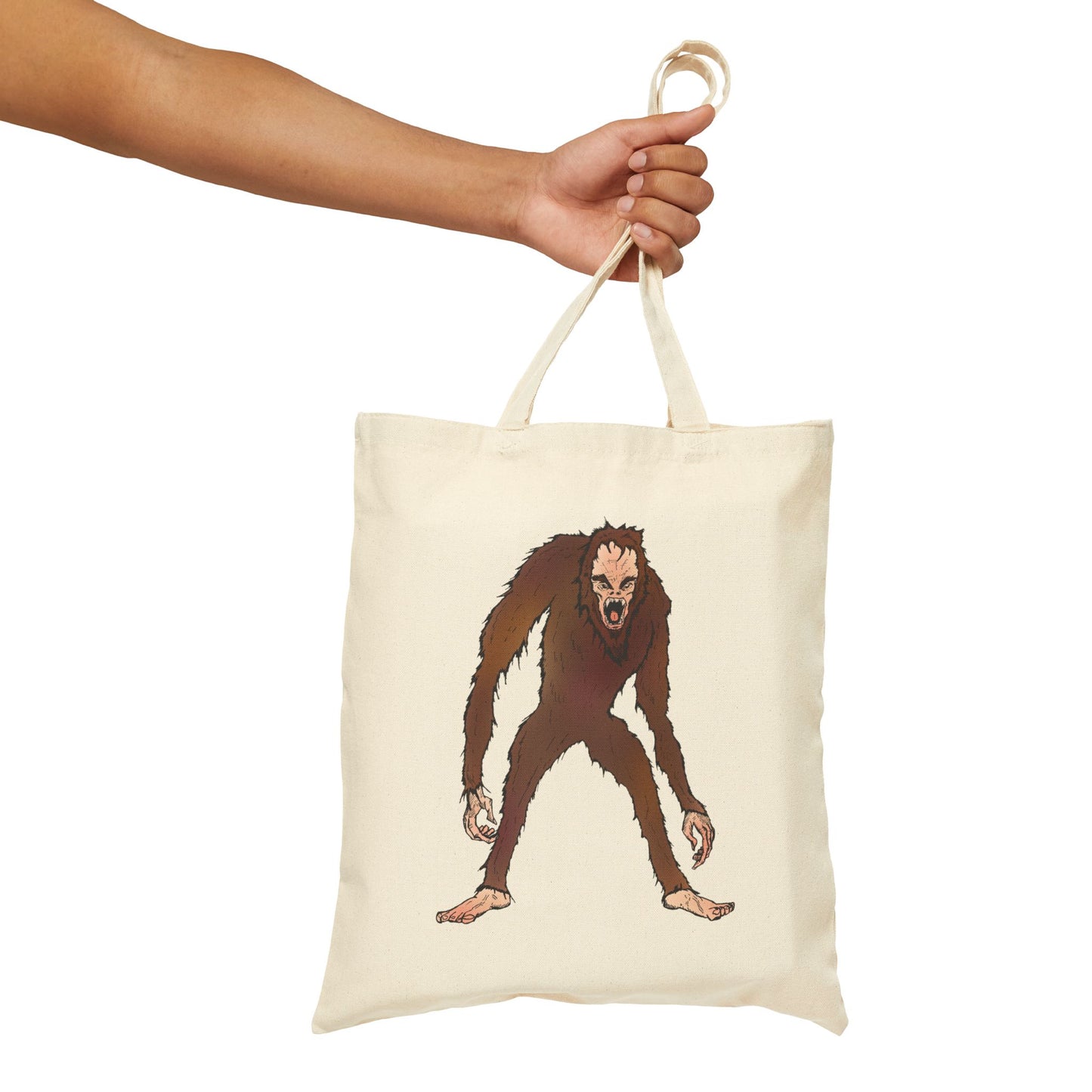 Bigfoot Encounter - Creature Illustration Cotton Tote Bag