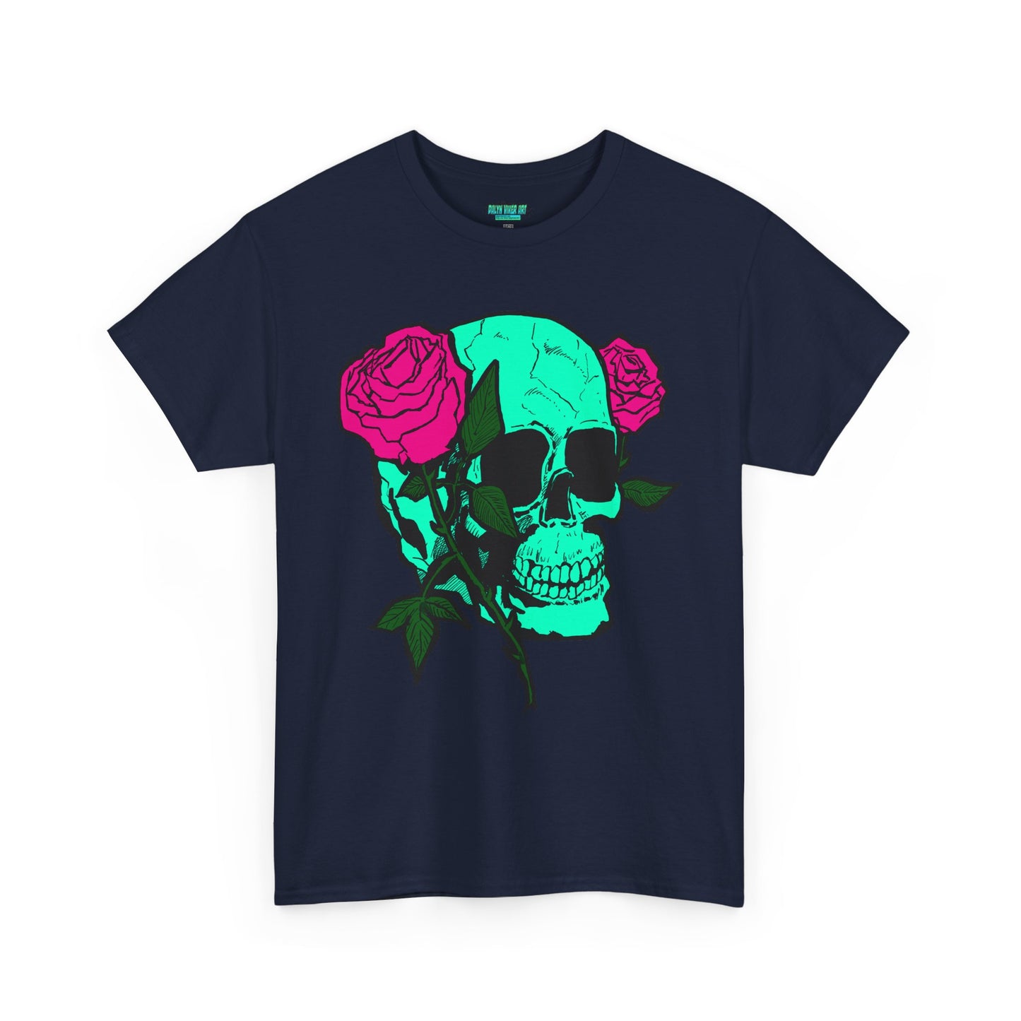 Edgy Skull & Roses Unisex Heavy Cotton Tee - Graphic T-Shirt for Alternative Fashion Lovers