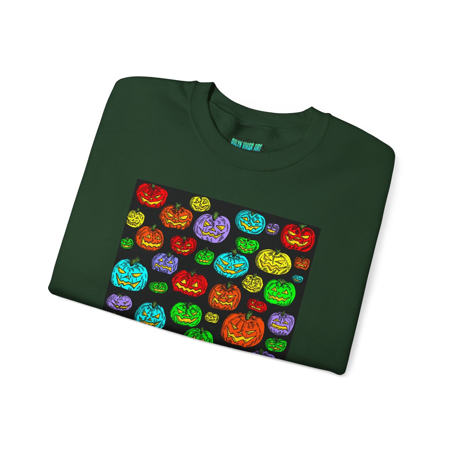 Halloween Colorful Pumpkin Graphic Crewneck Sweatshirt