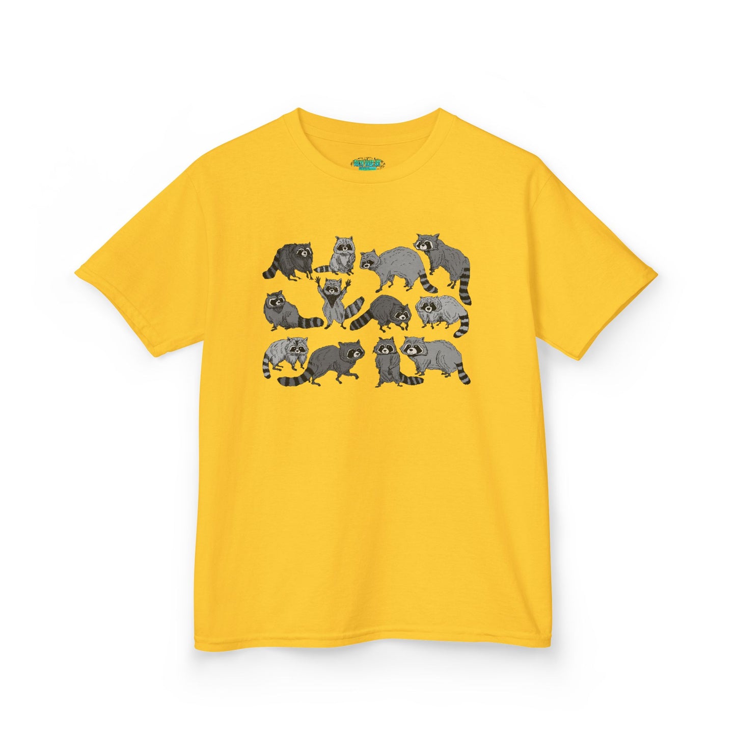 Cute Raccoons Pattern Kids Tee, Animal Lover Gift, Funny Raccoon Shirt, Children's Apparel, Birthday Outfit, Pet Lover Tee