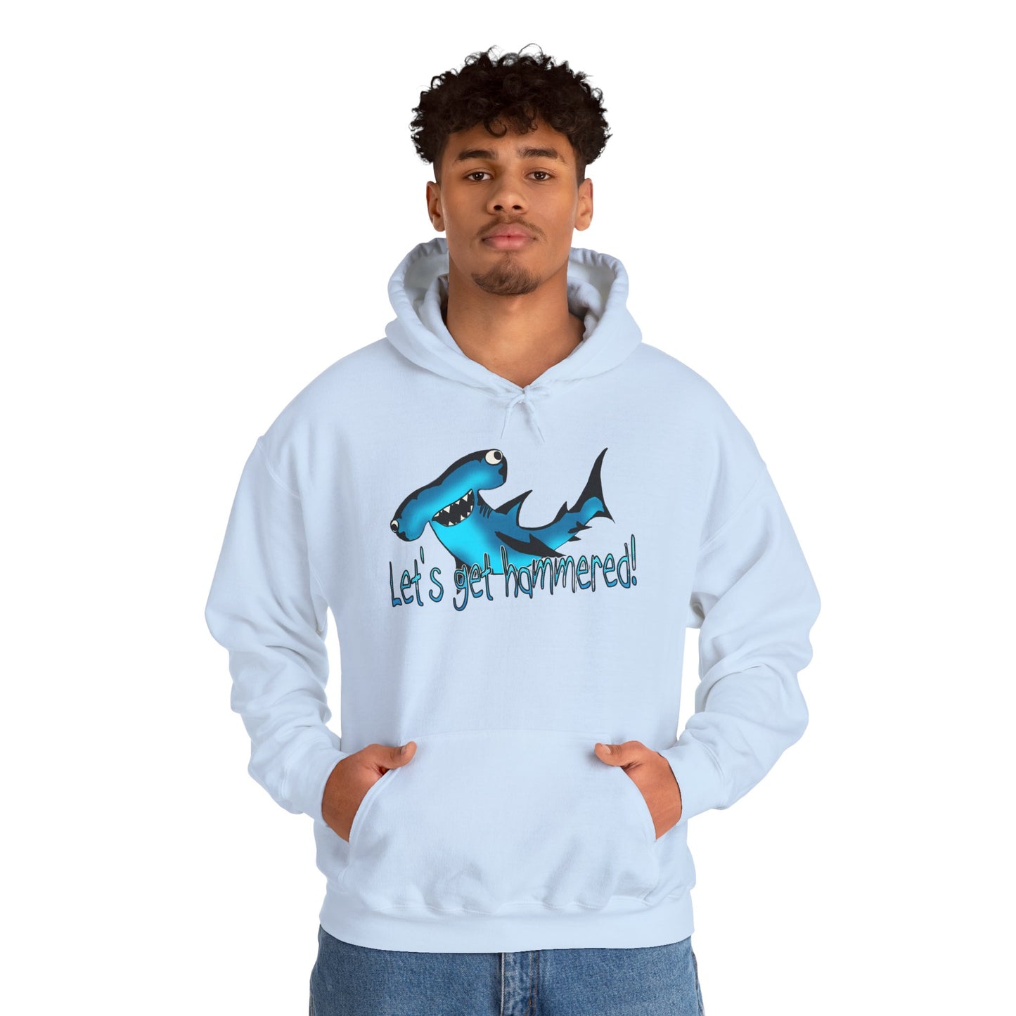 Let's Get Hammered Shark-Themed Unisex Hoodie: Let's Get Fin-tastic, Casual Wear, Gift for Ocean Lovers, Beach Party, Summer Fun